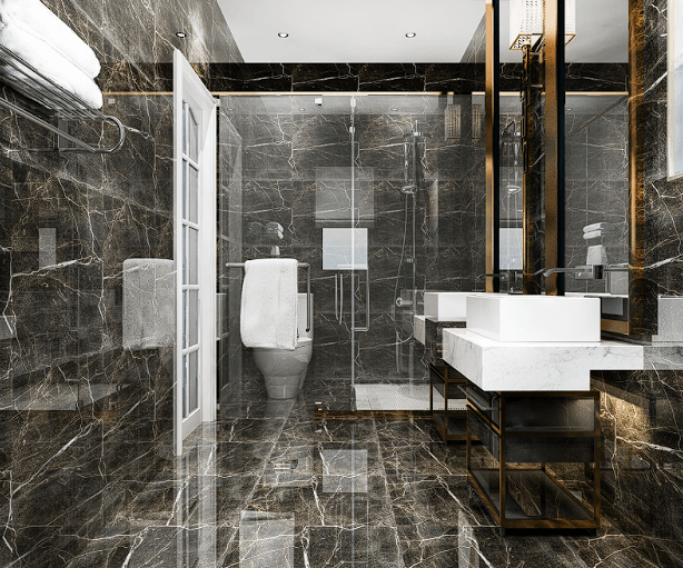 Luxury bathroom remodel featuring a walk-in shower